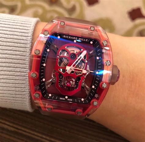 richard mille rm 52-01 red sapphire skull tourbillon|richard mille skull watch.